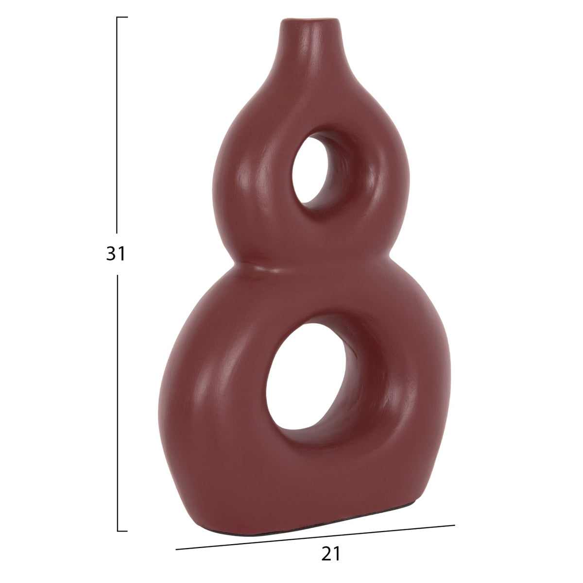 Vază decorativă RANIVA din teracotă, lucrată manual, 21 x 7,5 x 31 cm