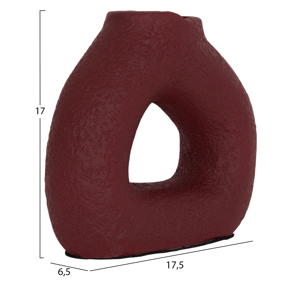 Vază decorativă ALERIS din teracotă, lucrată manual, 17,5 x 6,5 x 17 cm