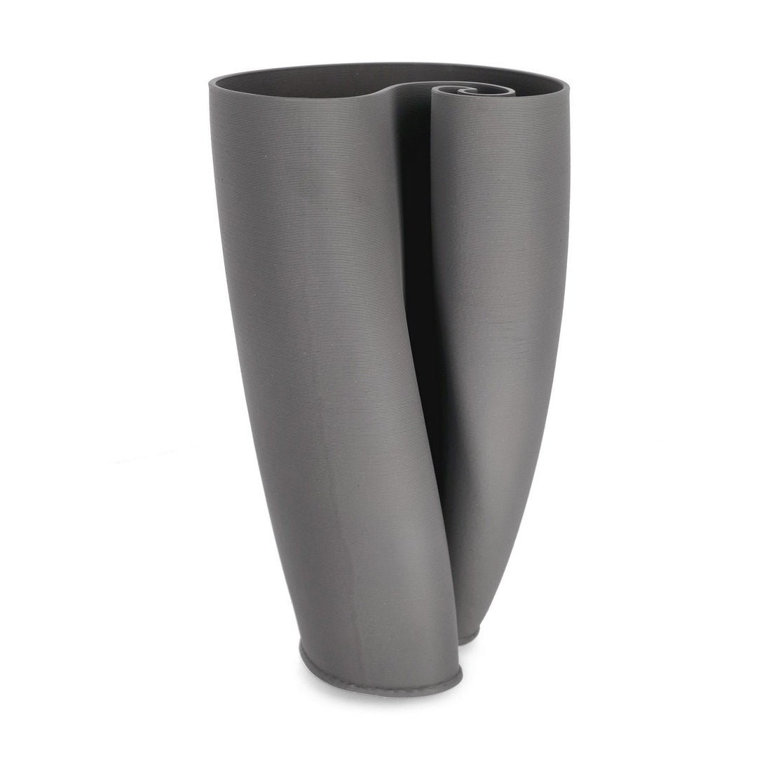 Vază MAELI GREY din ceramică imprimată 3D, gri, 20 x 23 x 33,5 cm