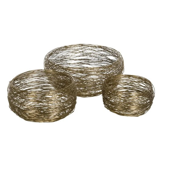 Bol ARJAV DECO din oțel inoxidabil auriu, diametru 27 cm, înălțime 16 cm