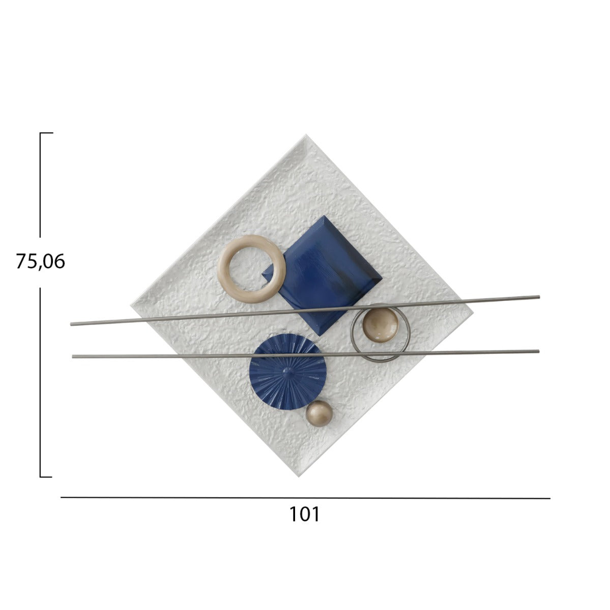Decorațiune de perete GUYANA din metal, 101 x 5,7 x 75,6 cm