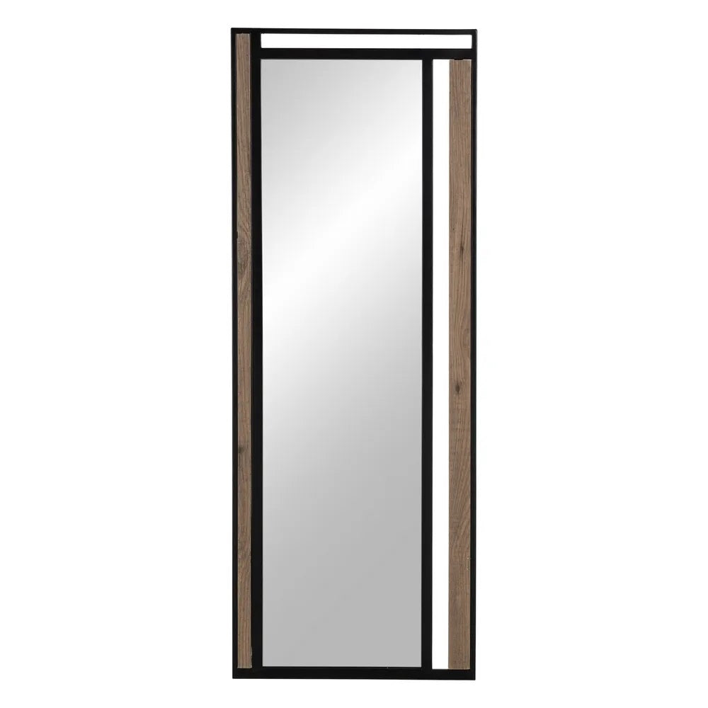 Oglindă de perete HELOVRA cu ramă din DM, fier și sticlă, 45 x 100 cm