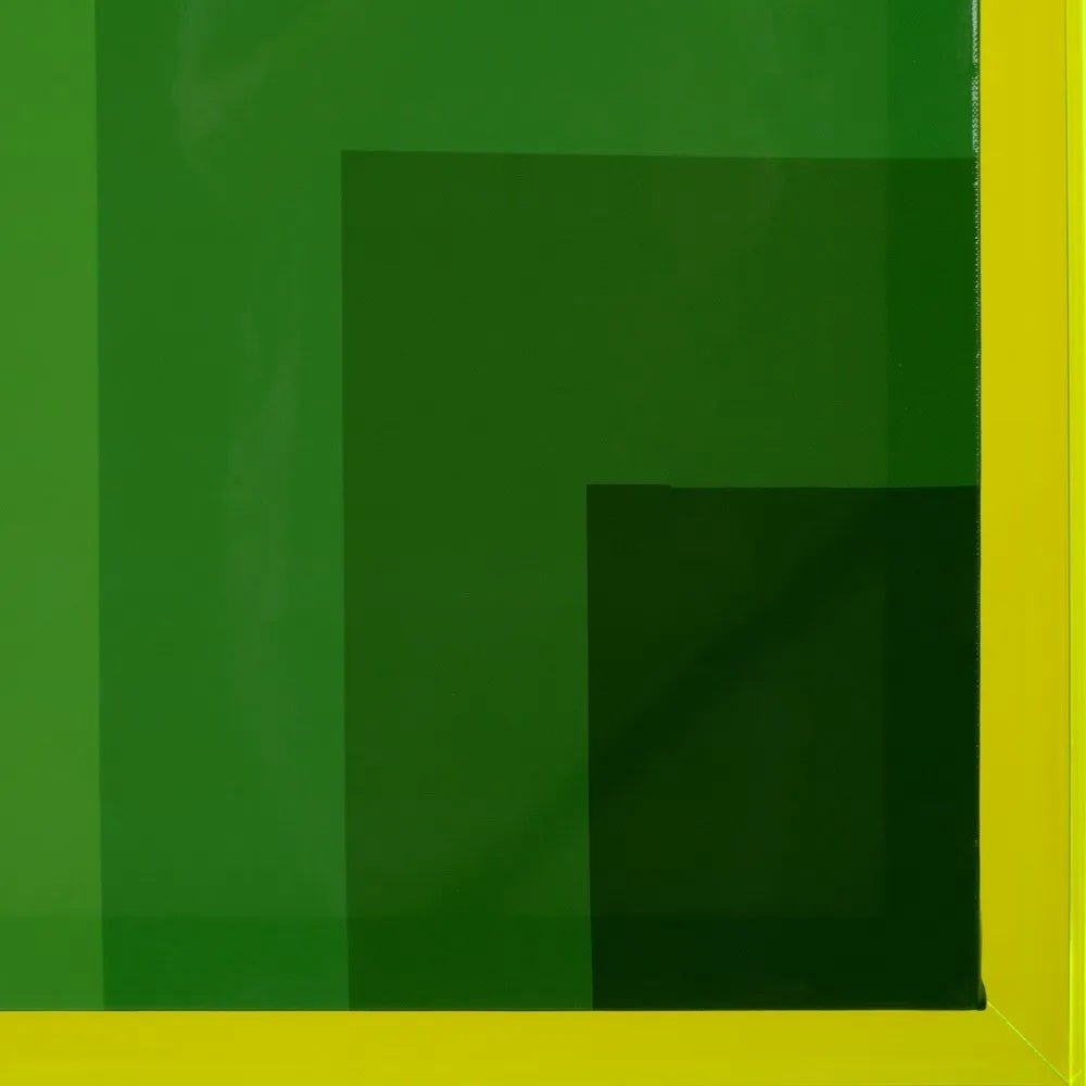 Tablou printat INGA ABSTRACT cu cadru acrilic verde, 60 x 80 cm