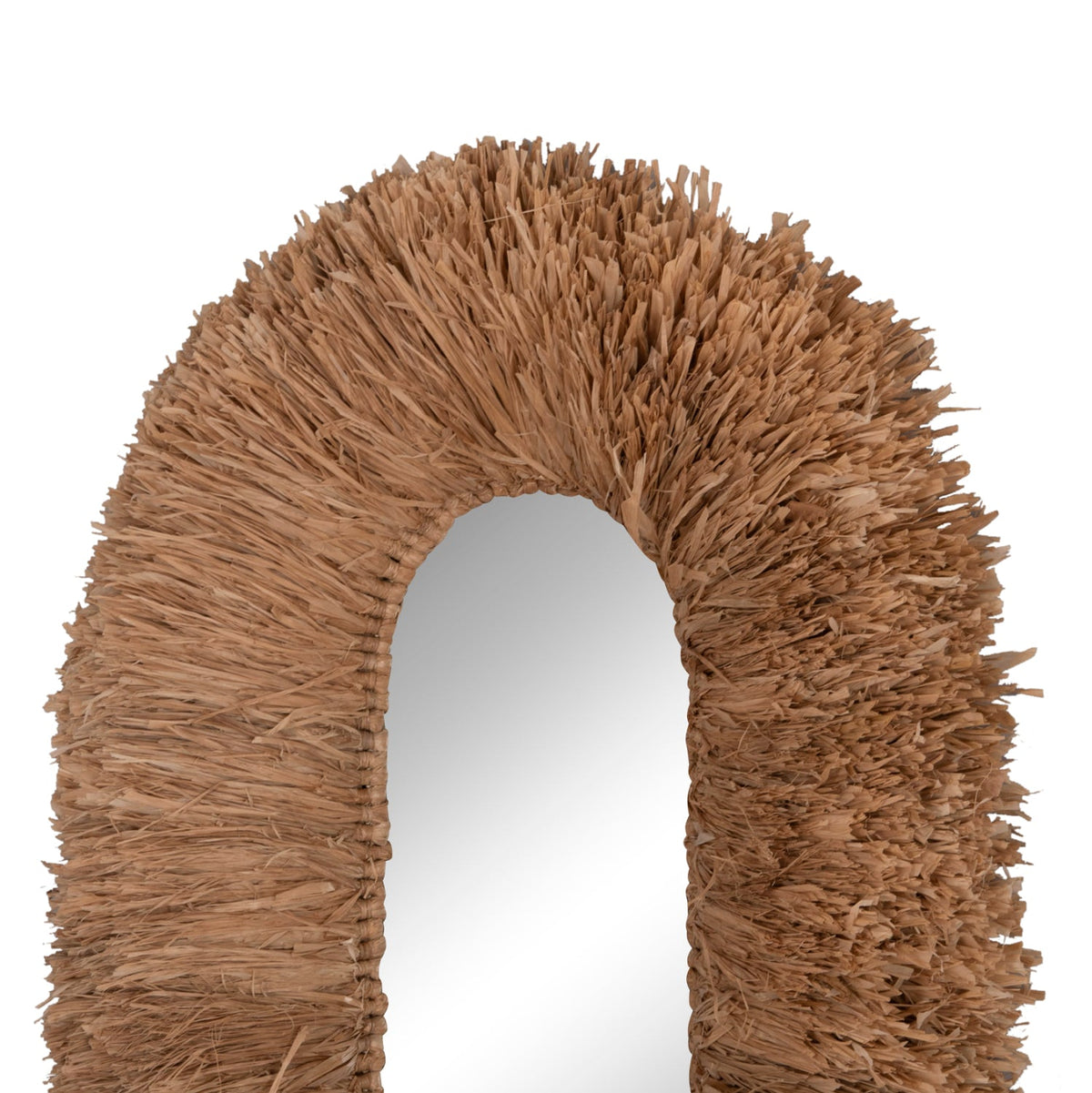 Oglindă ovală RIONA cu ramă din fibre de sisal, 95 x 60 cm