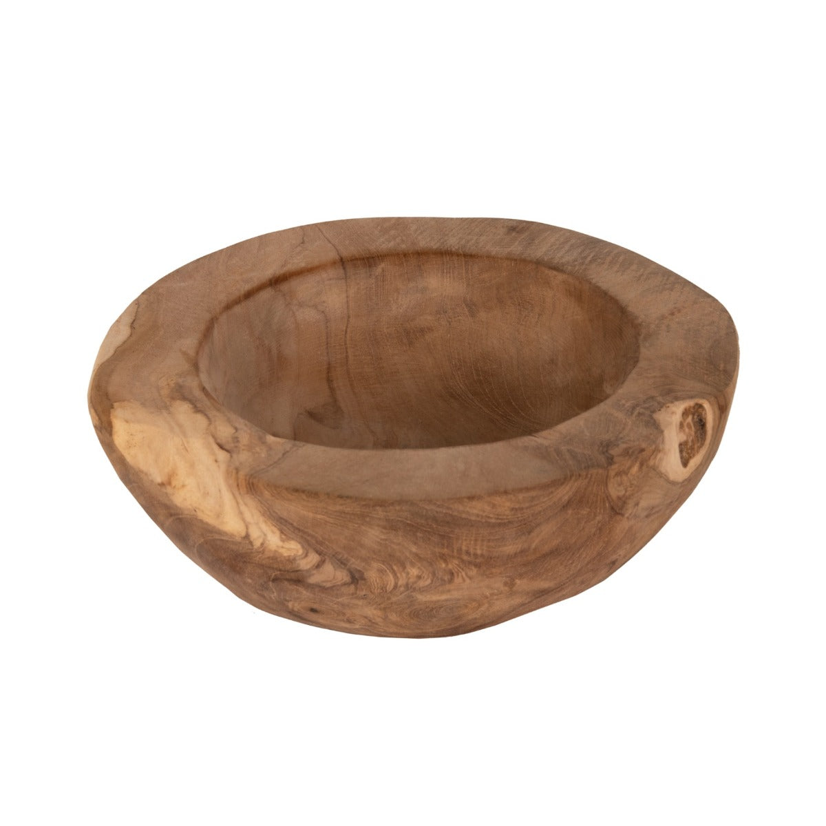 Bol decorativ KLAPO WOOD DECO din lemn masiv de tec, diametru 19 cm