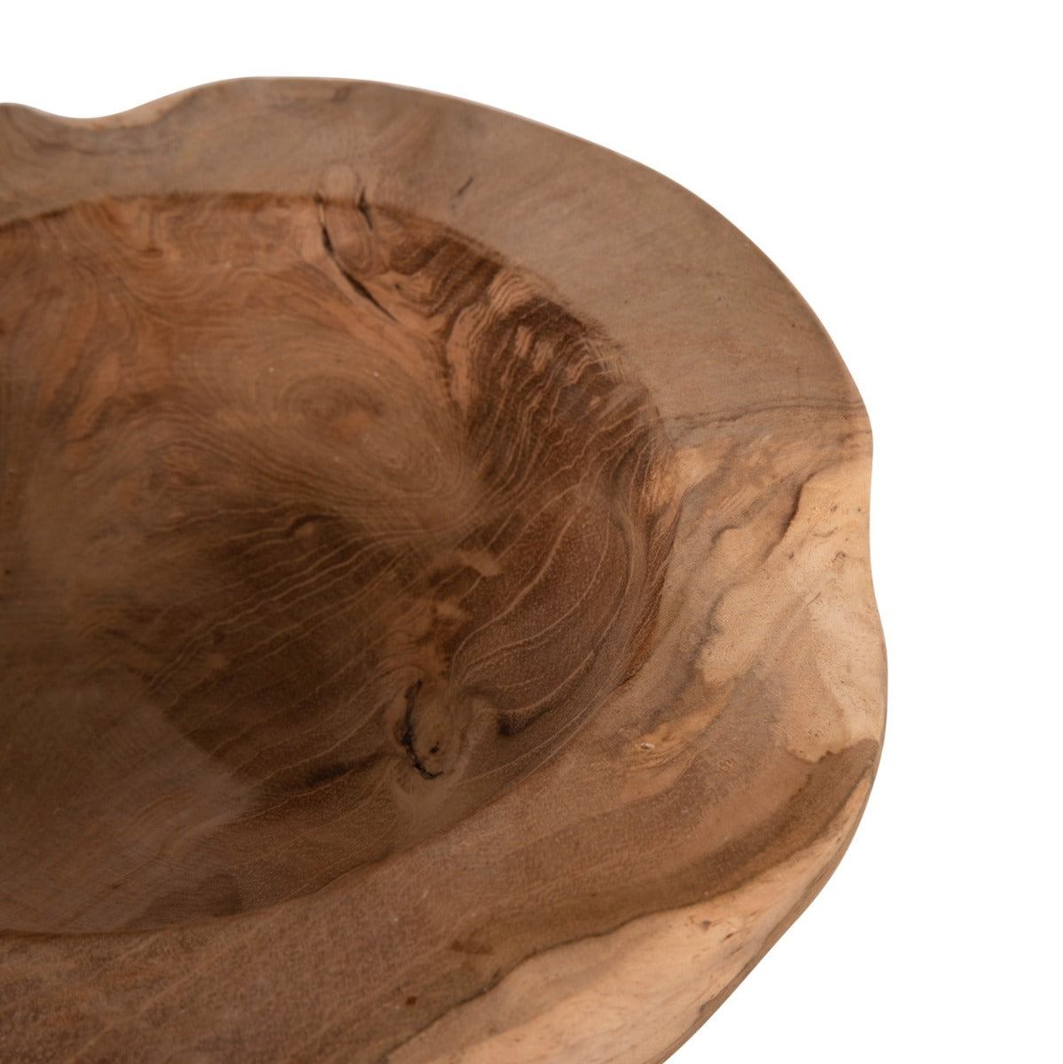 Bol decorativ KLAPO WOOD DECO din lemn masiv de tec, diametru 19 cm