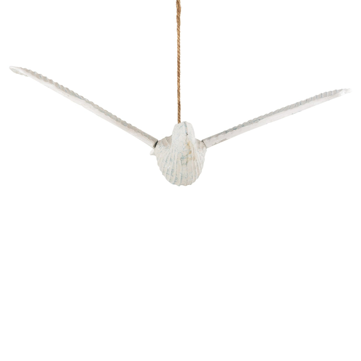 Decorațiune ALBAVIO BIRD 93 CM din lemn de Albasia, alb, 93 x 62 cm