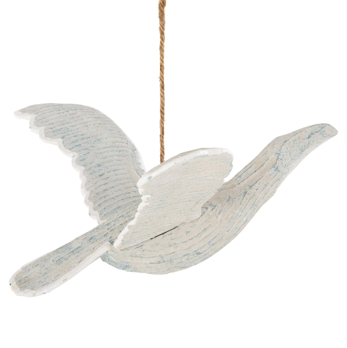 Decorațiune ALBAVIO BIRD 93 CM din lemn de Albasia, alb, 93 x 62 cm
