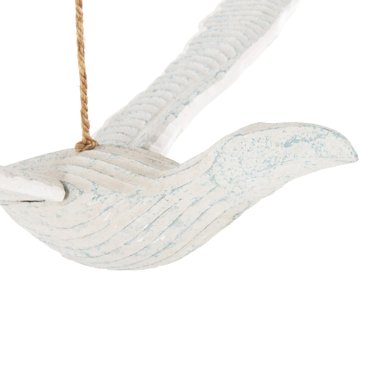 Decorațiune ALBAVIO BIRD 93 CM din lemn de Albasia, alb, 93 x 62 cm