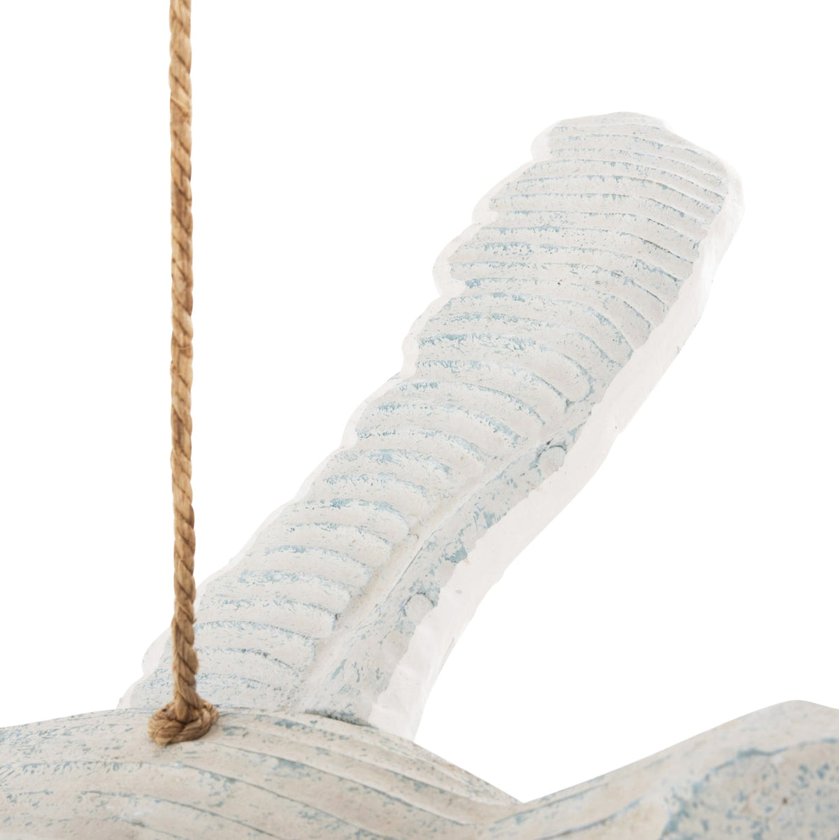 Decorațiune ALBAVIO BIRD 93 CM din lemn de Albasia, alb, 93 x 62 cm