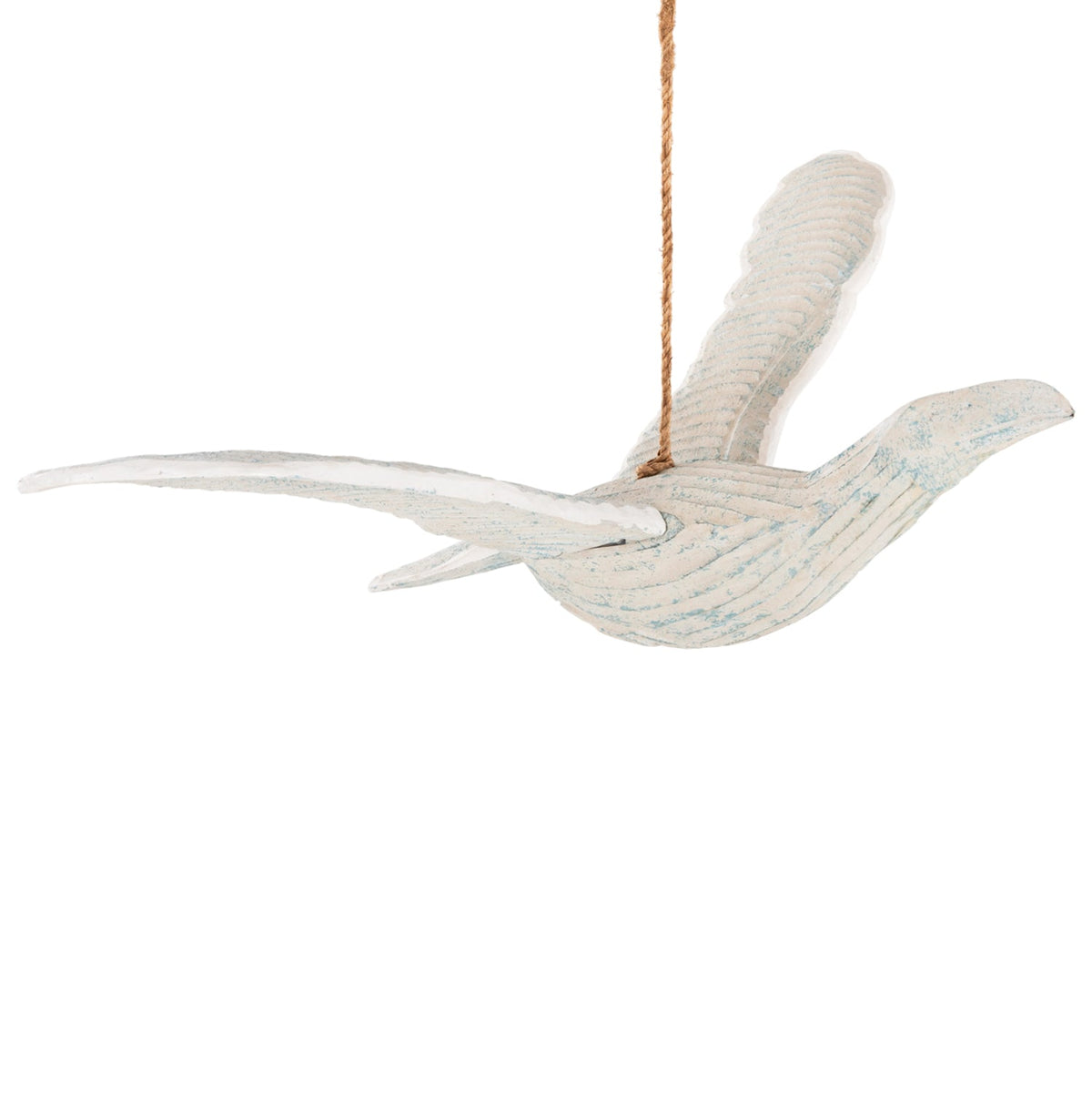 Decorațiune ALBAVIO BIRD 93 CM din lemn de Albasia, alb, 93 x 62 cm