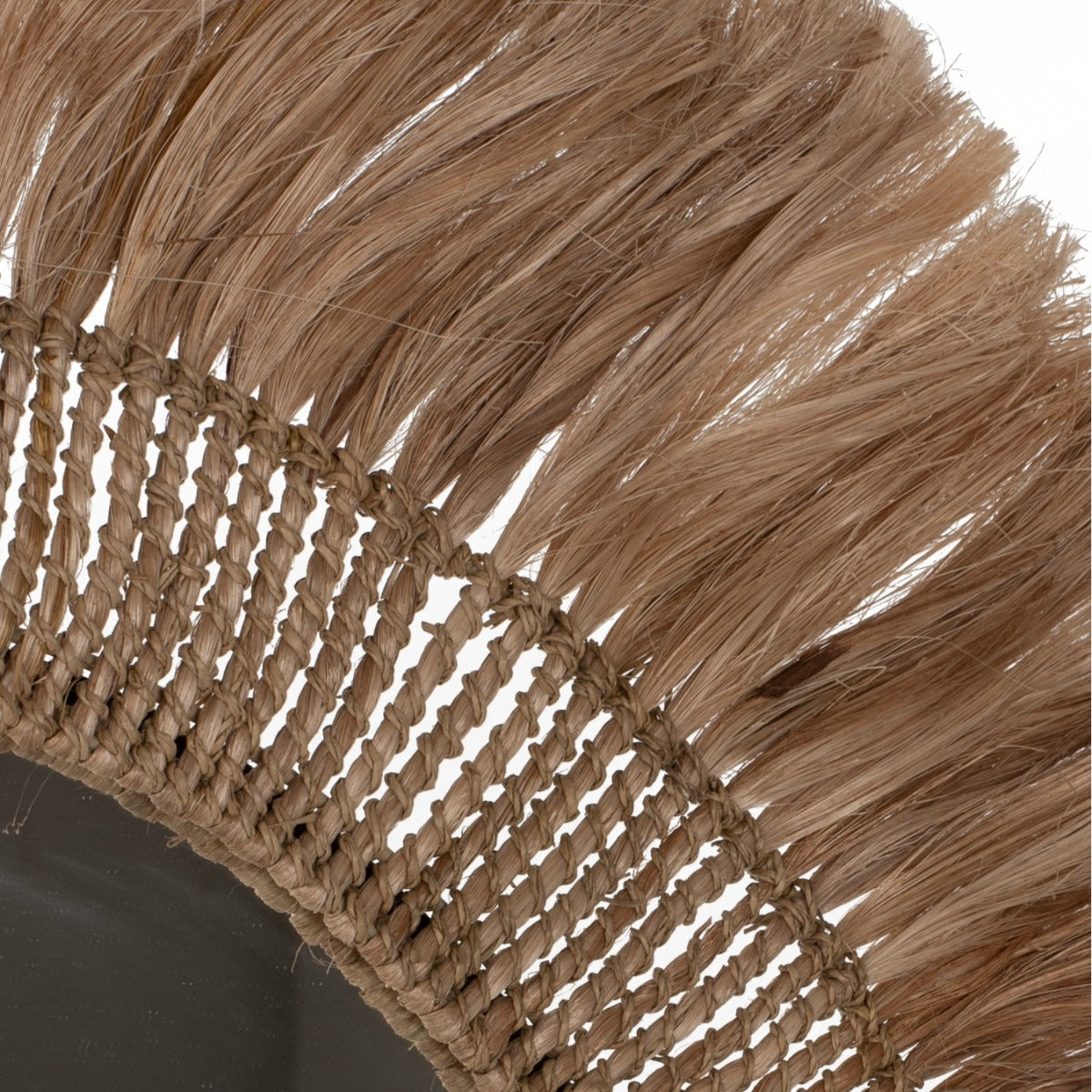 Oglindă LINDIR cu ramă din fibre de abaca, diametru 90 cm