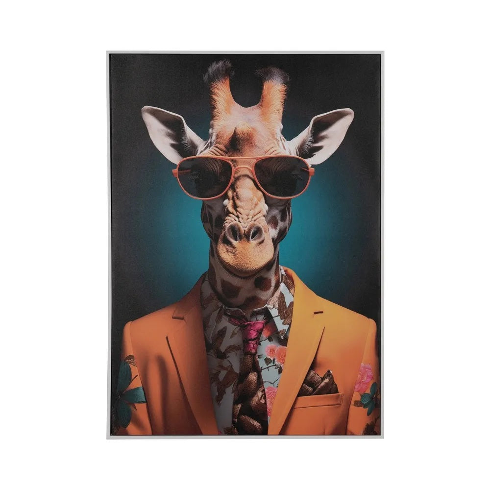 Set 3 tablouri MAGNIS ANIMALS, cadru din polistiren alb, 50 x 70 cm fiecare