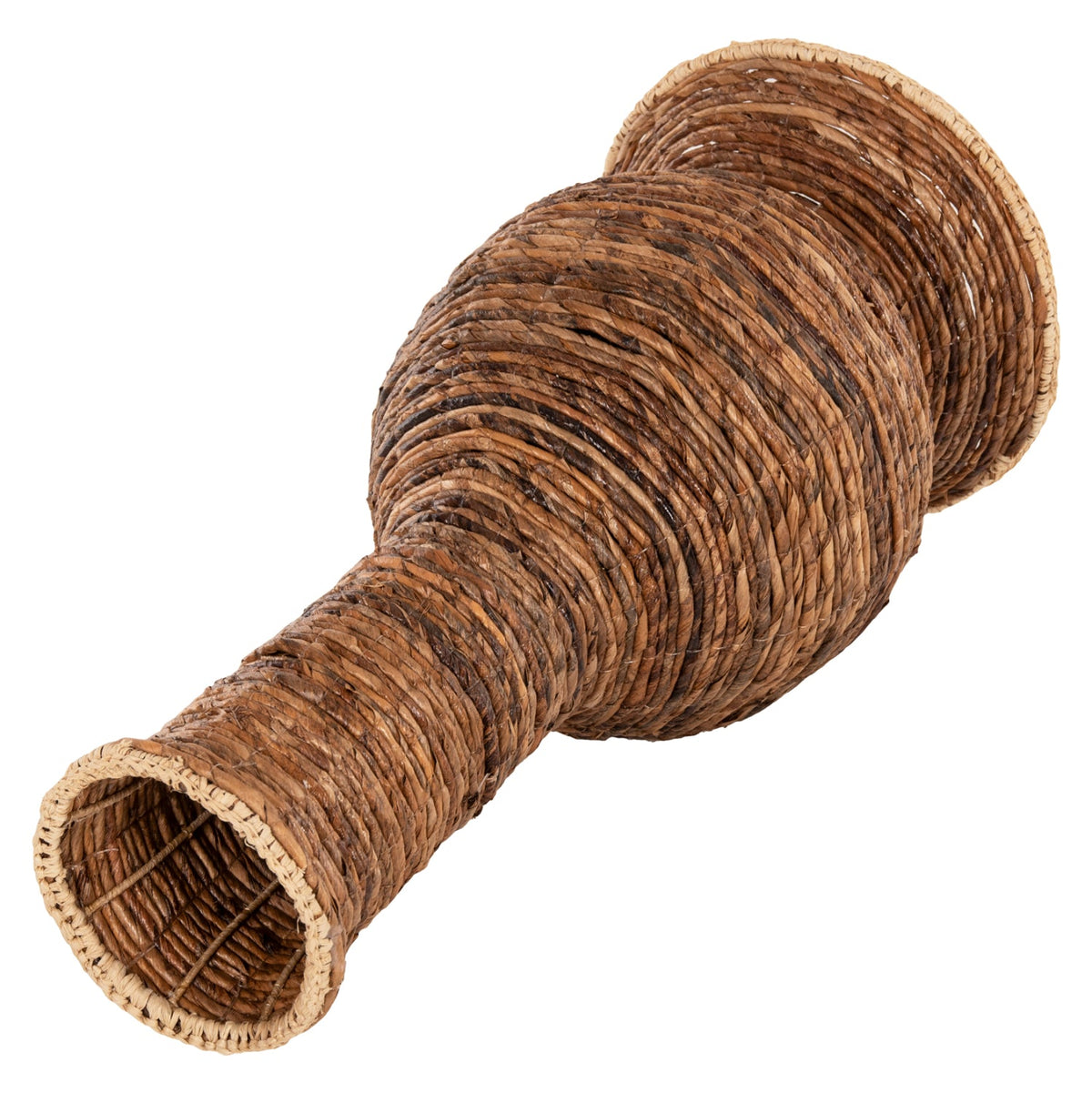 Vază decorativă MAINE FIBER din fibre de bananier, maro, 33 x 33 x 74 cm