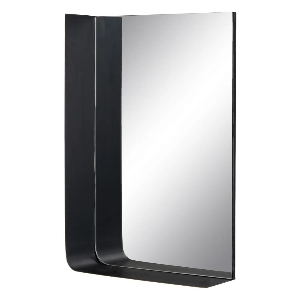 Raft de perete cu oglindă MARABINI din fier și sticlă, 40 x 12 x 60 cm