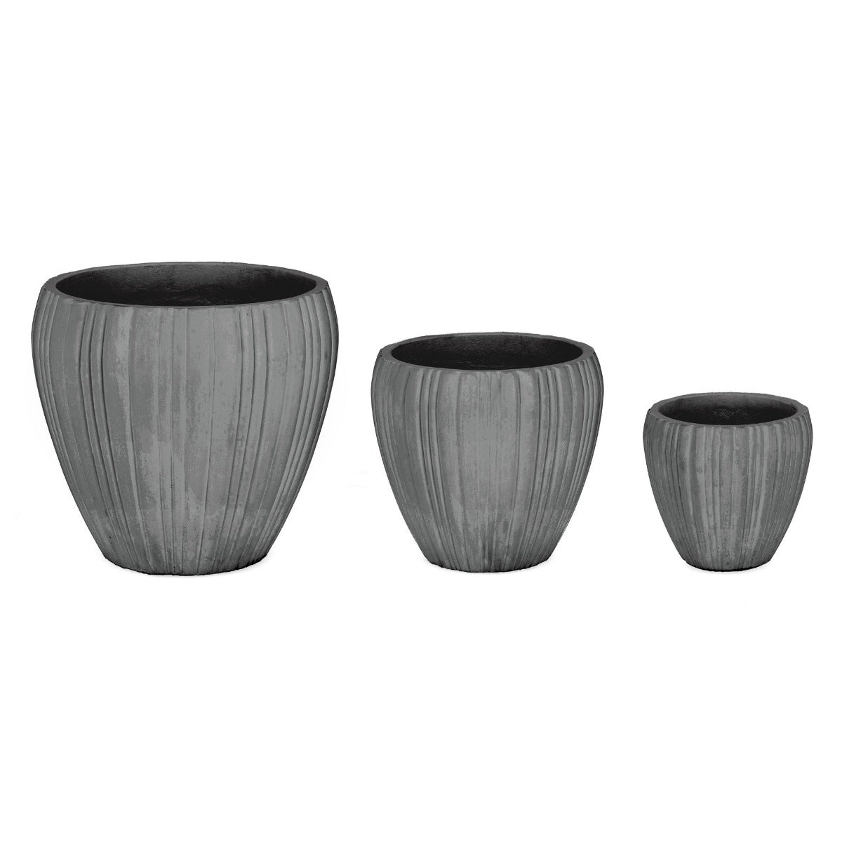 Set trei suporturi ghiveci HALONG din fibrociment și argilă, 30/41/55 cm