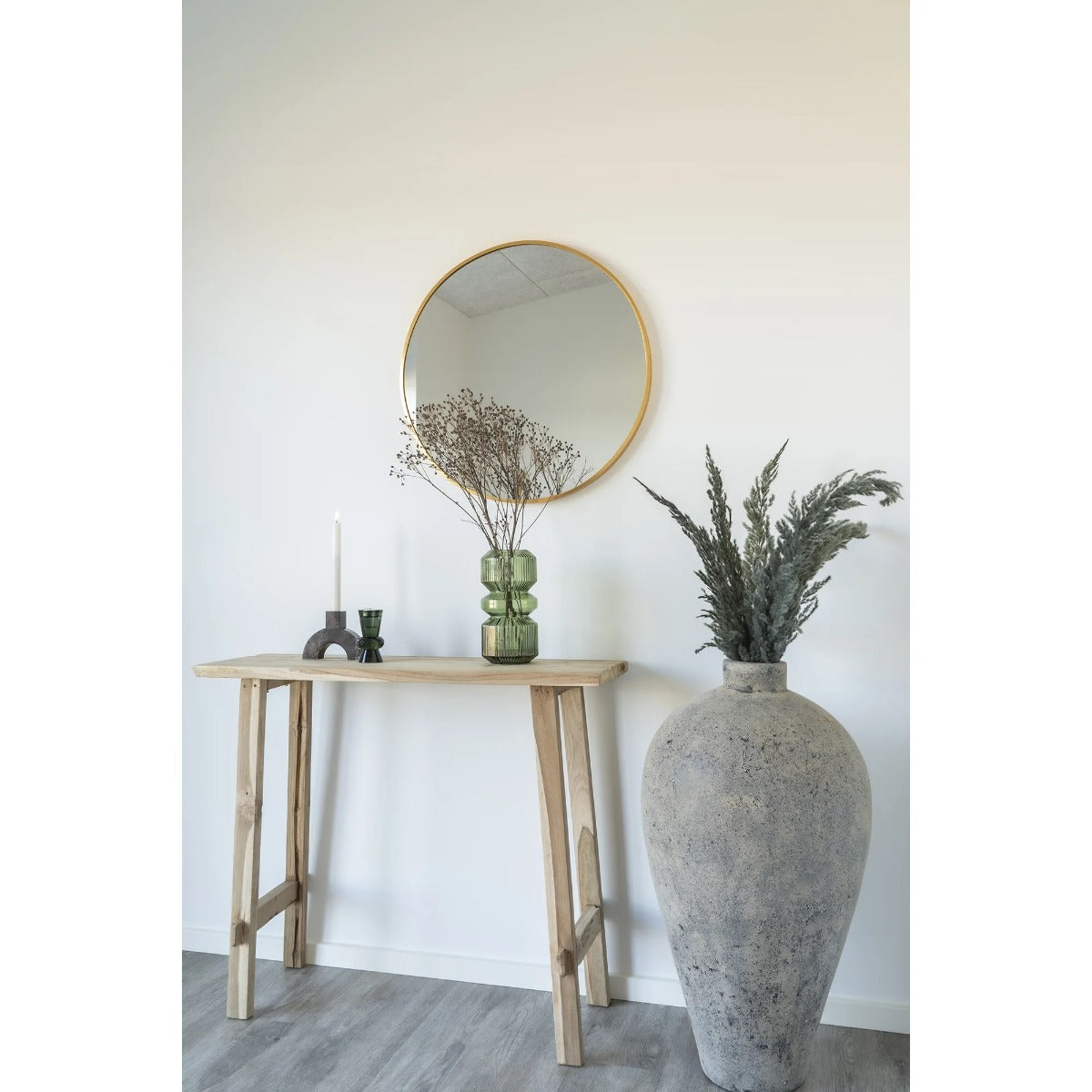 Oglindă de perete MARISA cu ramă din aluminiu, diametru 60 cm