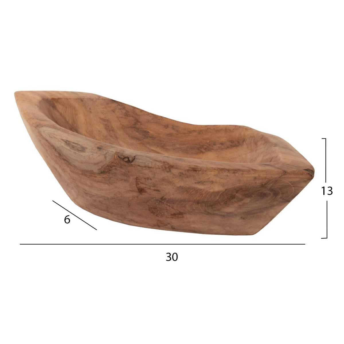 Bol MINIS TEAK din lemn de tec, culoare naturală, 30 x 6 x 13 cm