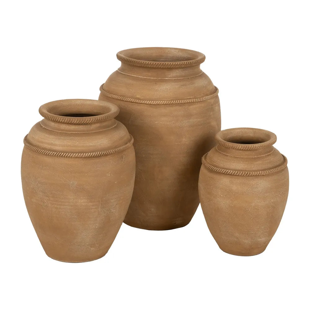 Ghiveci ceramic NILES H37 CM, bej, 27 x 27 x 37 cm