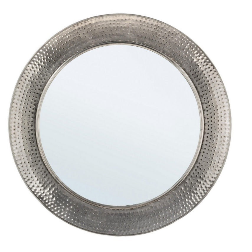 Oglindă BIZZOTTO ADARA NICKEL din metal și sticlă, diametru 80 cm