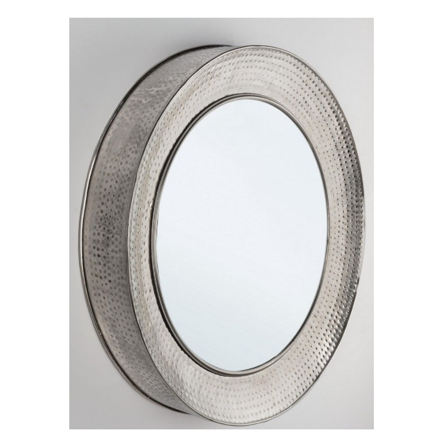 Oglindă BIZZOTTO ADARA NICKEL din metal și sticlă, diametru 80 cm