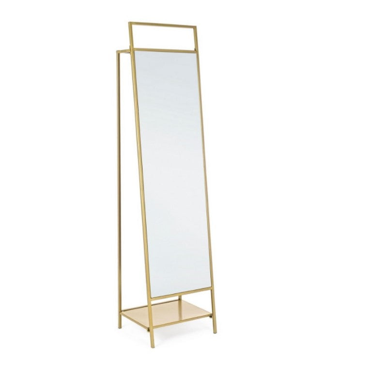 Oglindă EKBAL GOLD din metal și sticlă, 181 x 46 x 39 cm