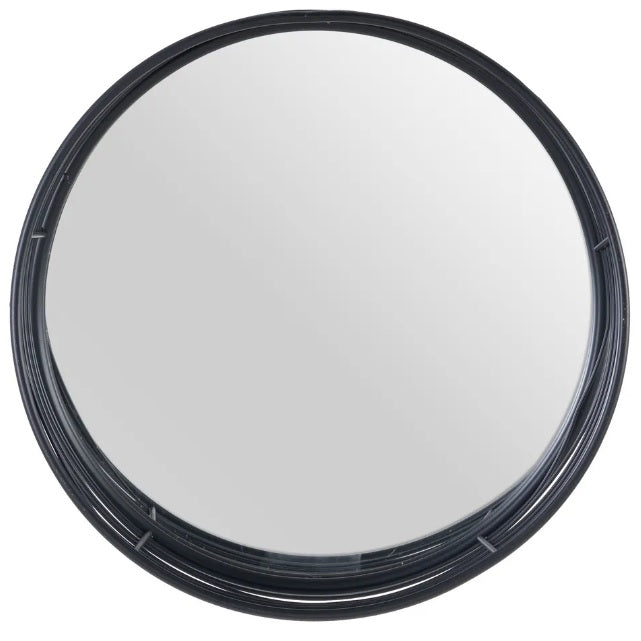 Oglindă de perete NEGRO cu ramă din metal negru mat, 41 cm