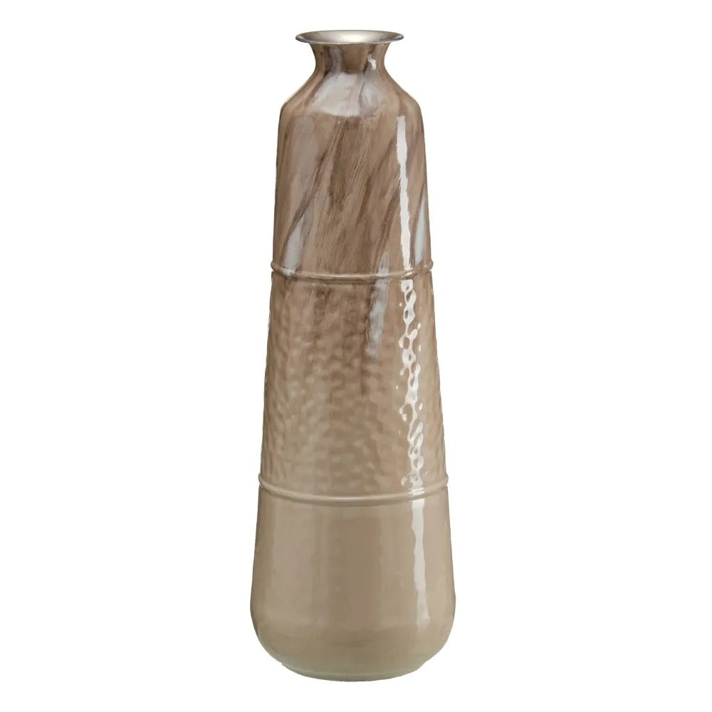 Vază decorativă OSNES din fier, culoare bej, diametru 28 cm, înălțime 84 cm