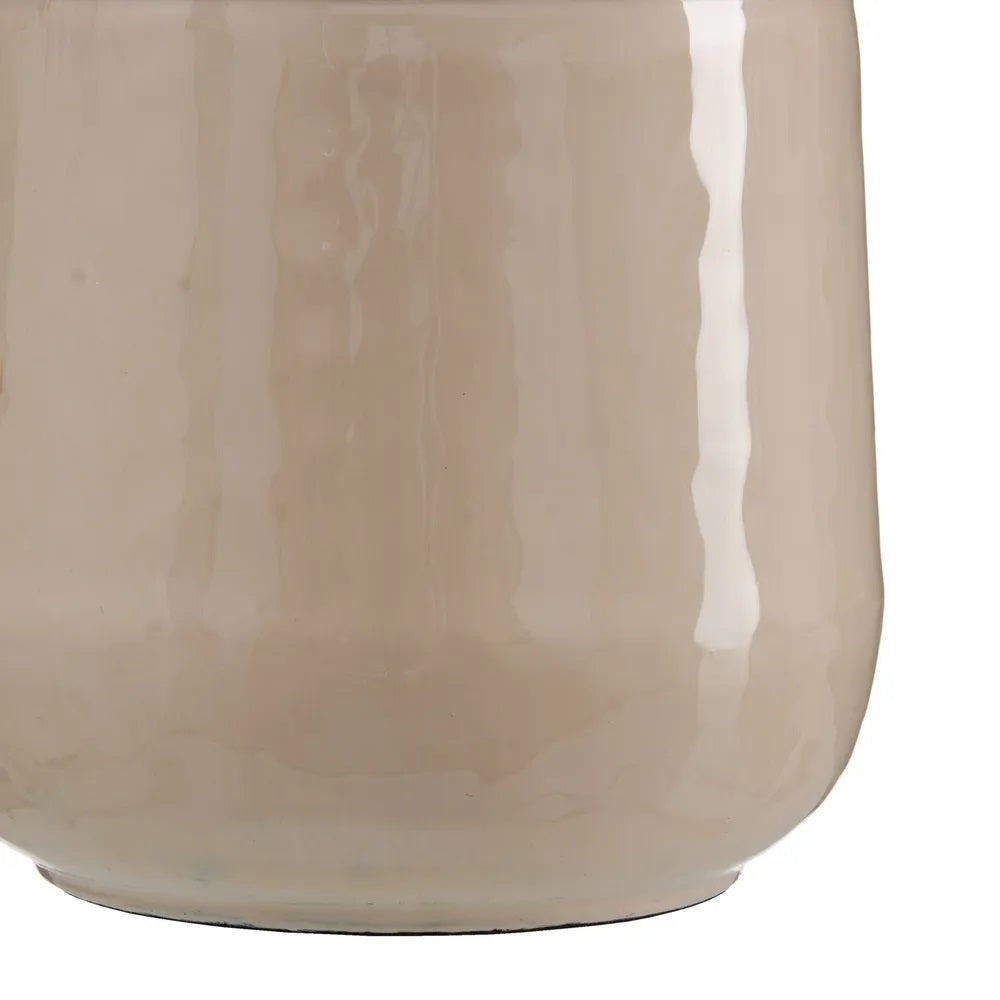 Vază decorativă OSNES din fier, culoare bej, diametru 28 cm, înălțime 84 cm