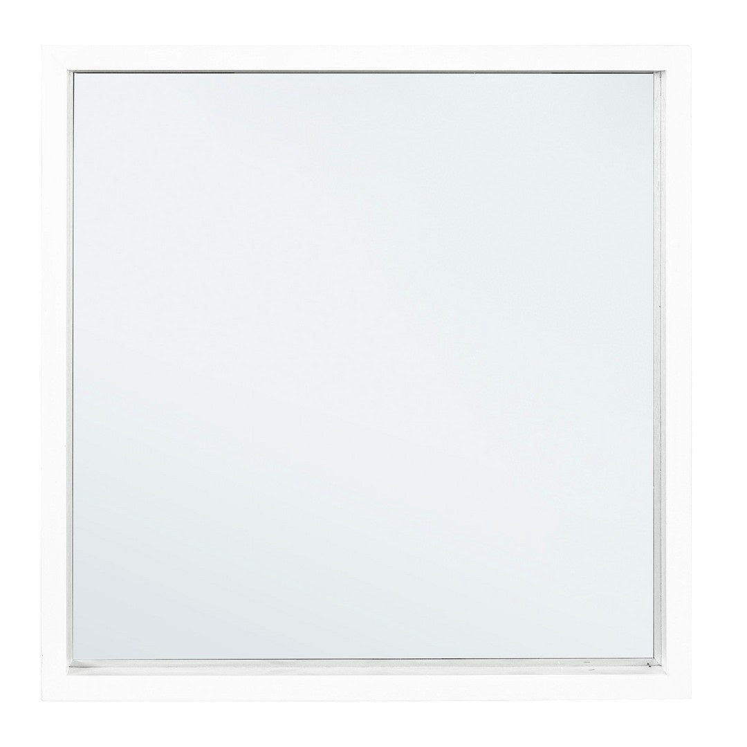 Oglindă de perete TIZIANO WHITE din lemn de paulownia și MDF, 52 x 52 cm