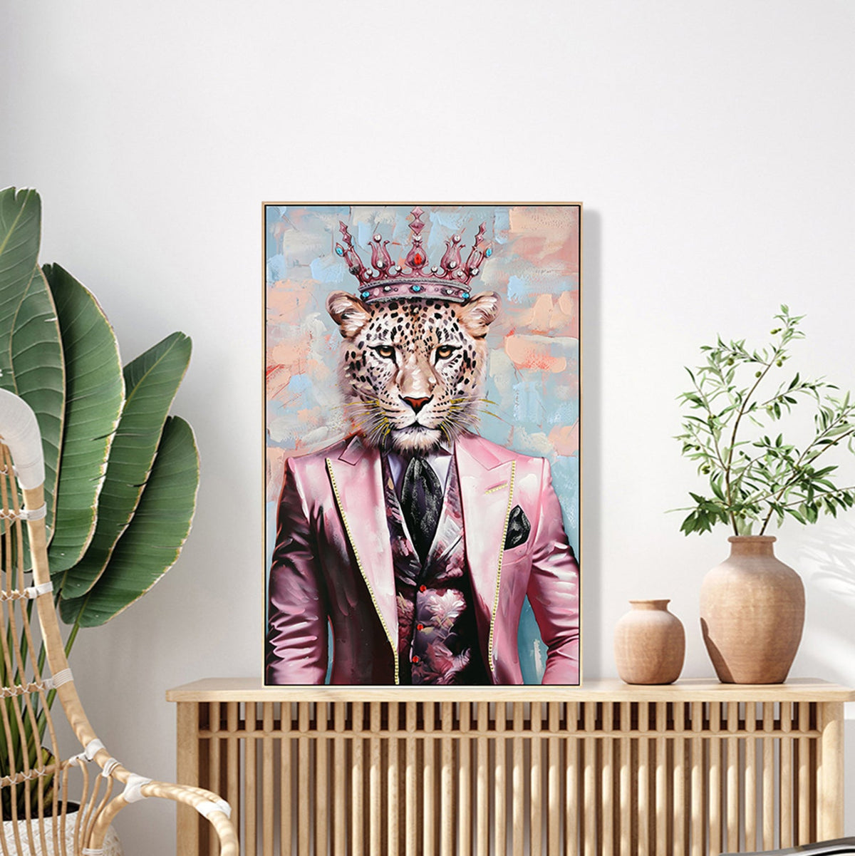 Tablou MONERO LEO cu leopard, pânză și PS, 82 x 122 cm