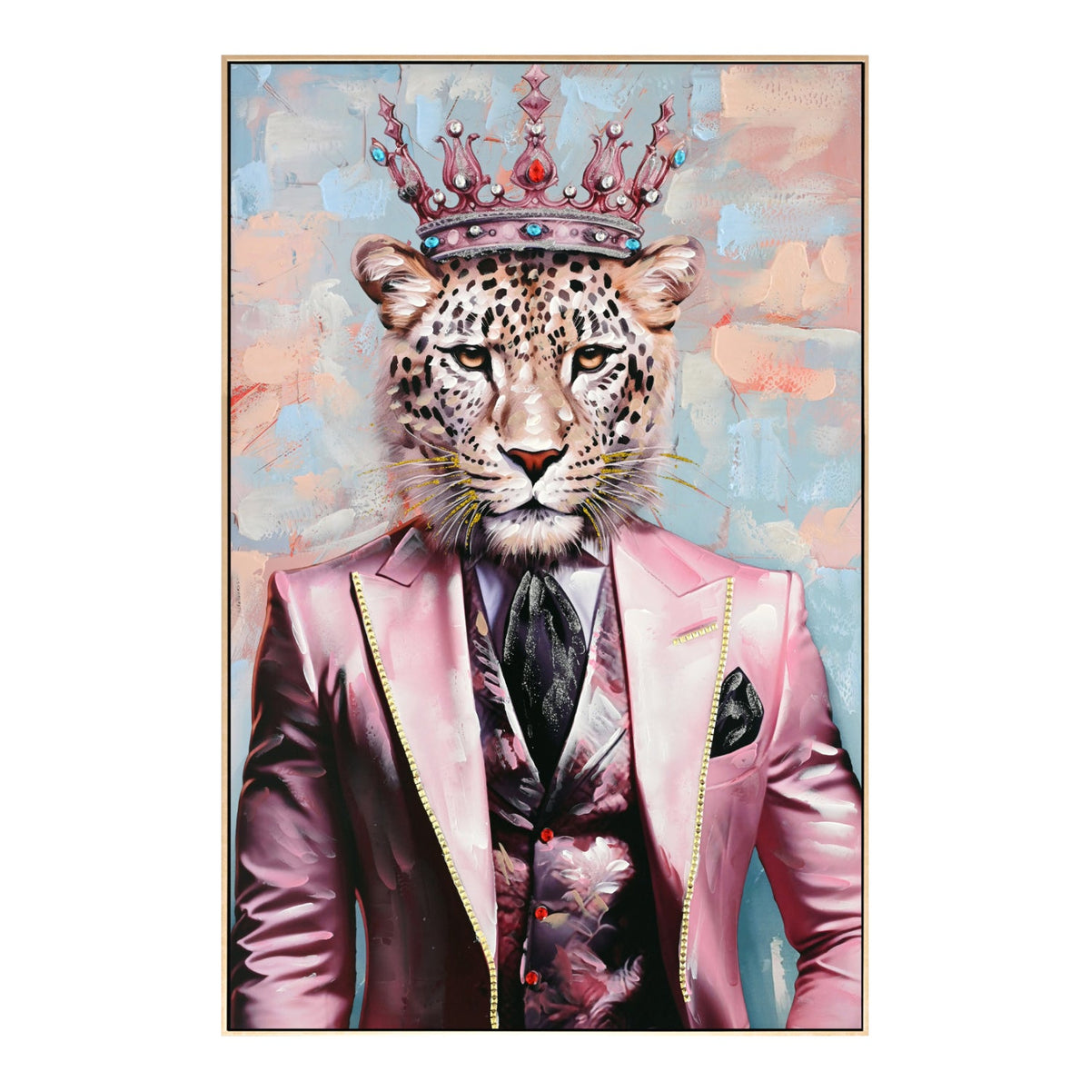 Tablou MONERO LEO cu leopard, pânză și PS, 82 x 122 cm