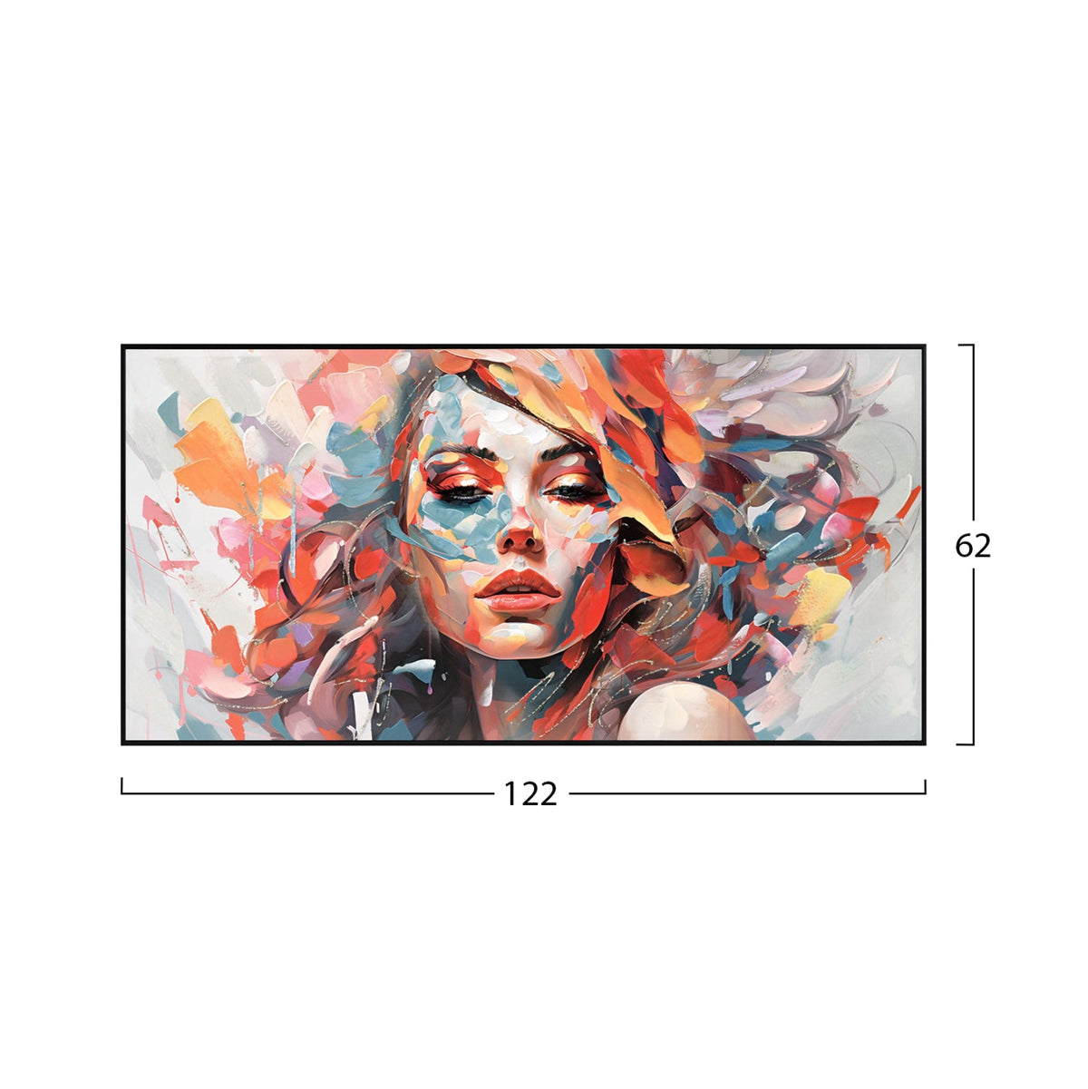 Tablou BRAVINA din pânză și PS, pictat manual 80%, 122 x 62 cm