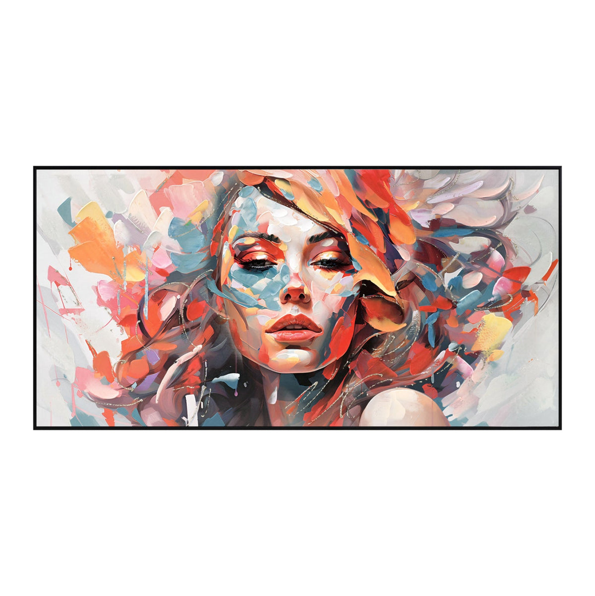 Tablou BRAVINA din pânză și PS, pictat manual 80%, 122 x 62 cm