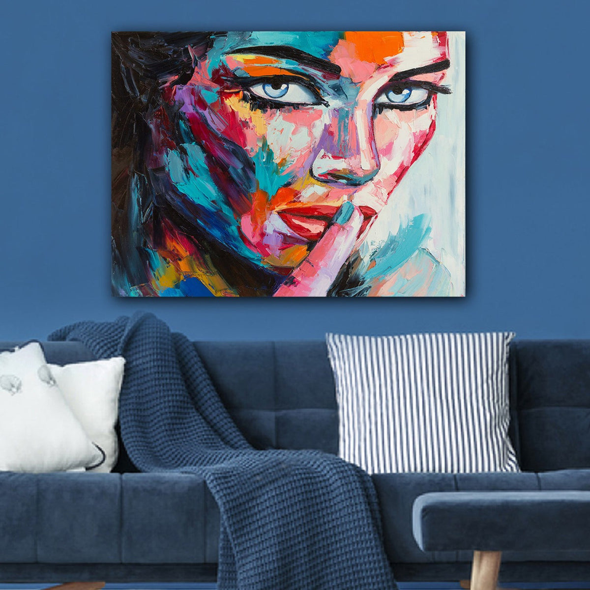 Tablou RIOLA pe pânză imprimată și lemn, 100 x 70 cm