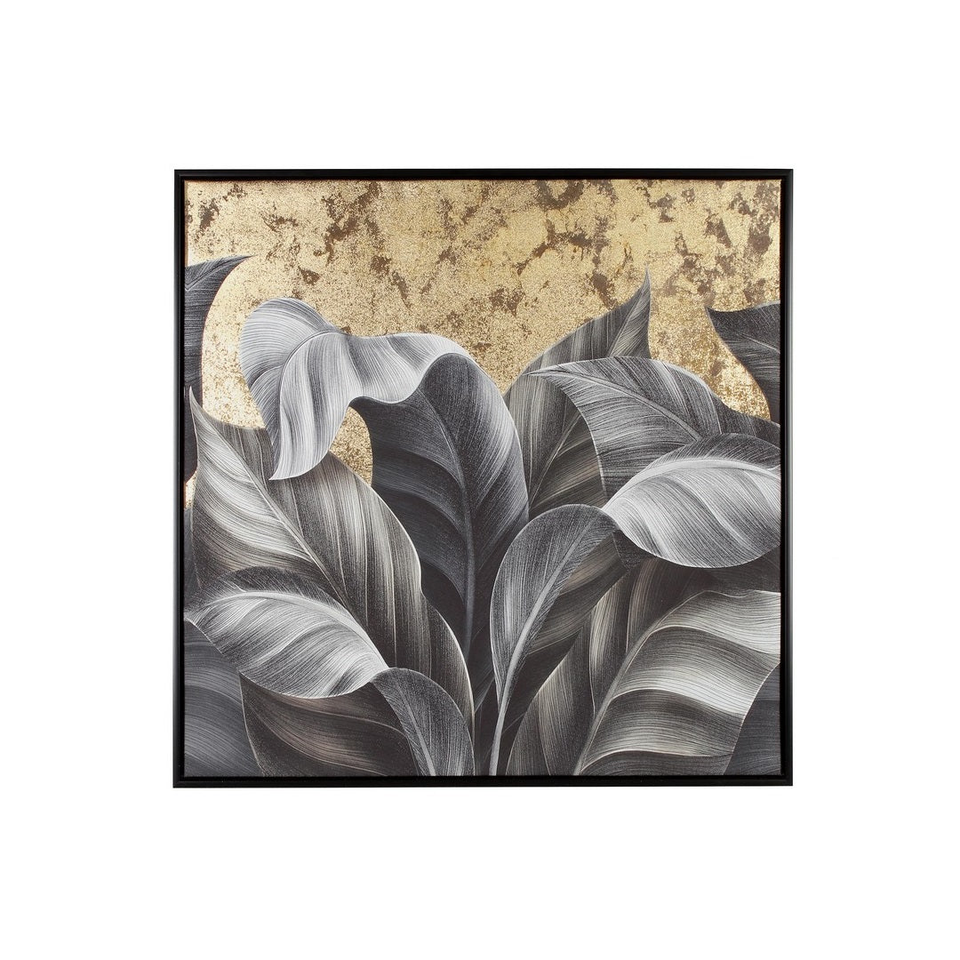 Tablou CORALIE din pânză pictată manual, cadru MDF, 82,6 x 82,6 cm