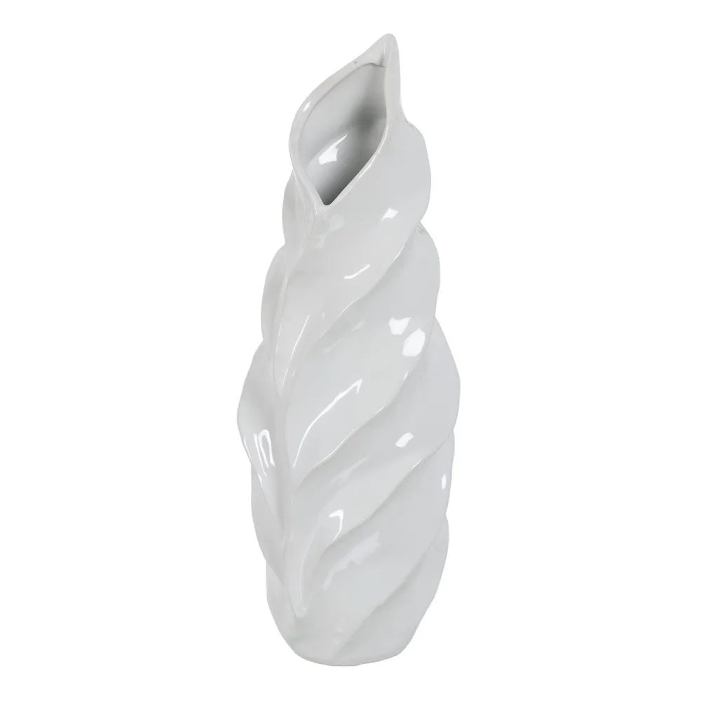Vază albă din ceramică SERITY DECO H44, 16 x 15 x 44 cm