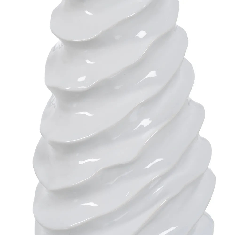 Vază albă din ceramică SERITY DECO, 17,5 x 17 x 49 cm