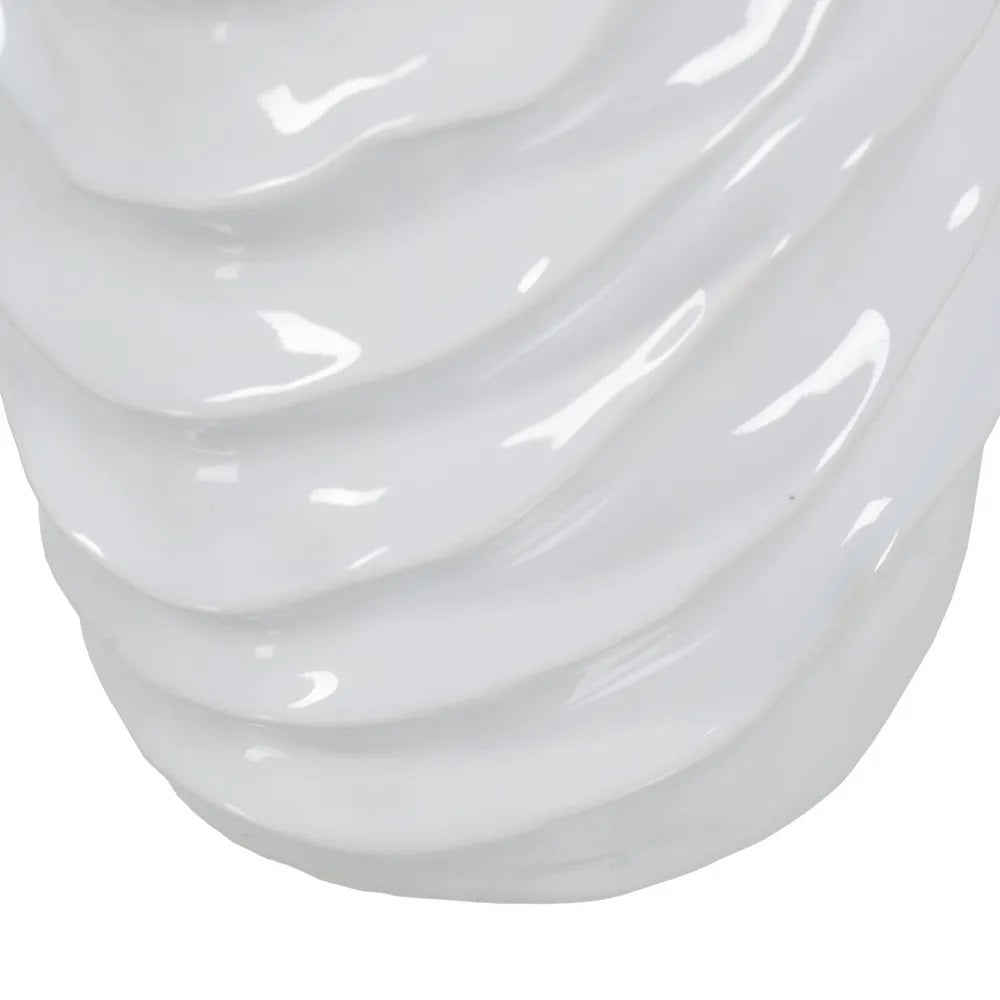 Vază albă din ceramică SERITY DECO, 17,5 x 17 x 49 cm