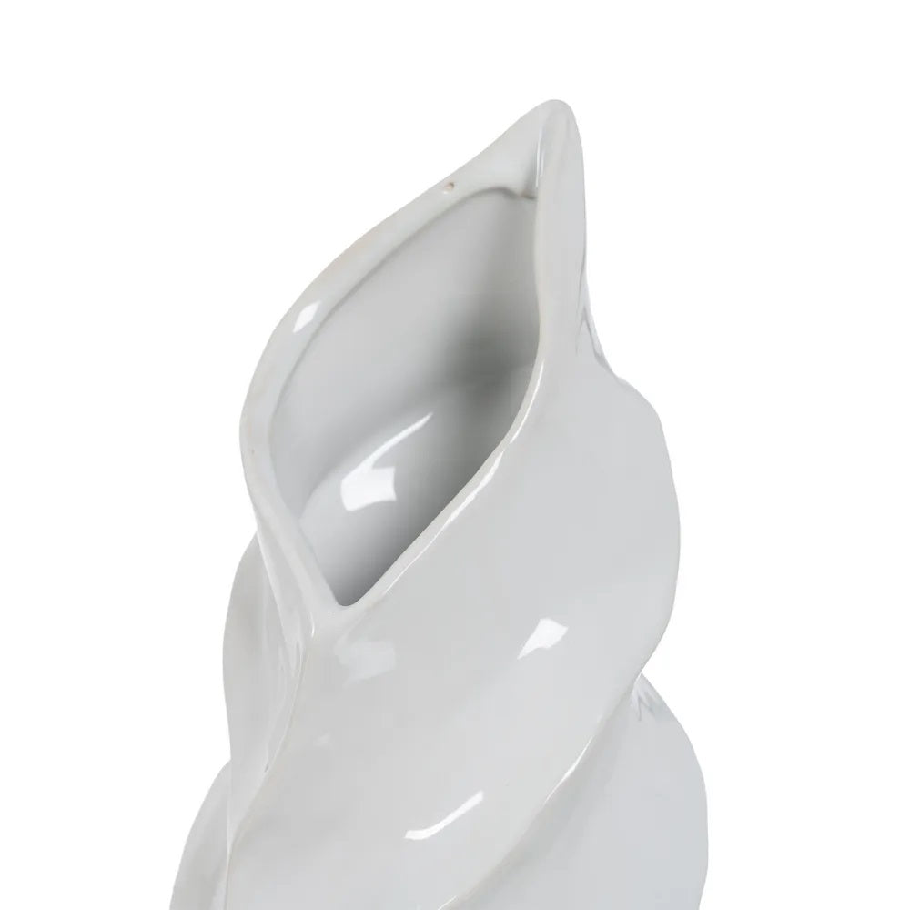Vază albă din ceramică SERITY DECO H44, 16 x 15 x 44 cm