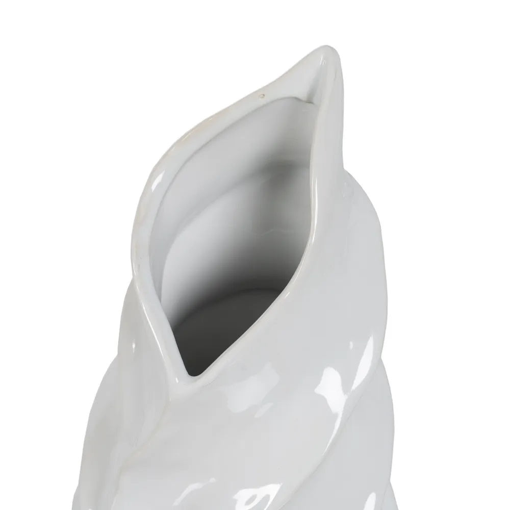 Vază albă din ceramică SERITY DECO H44, 16 x 15 x 44 cm