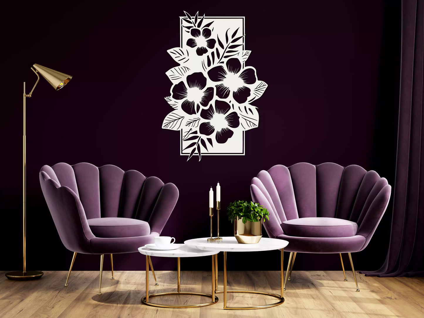 shopify_alb.webp Buchet Camelii - Decorațiune Perete Fibre Lemn