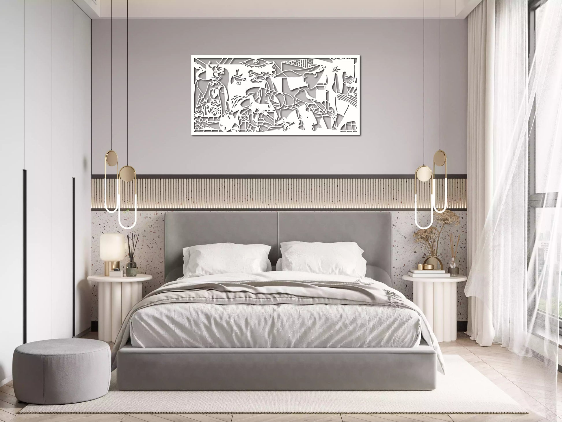 shopify_alb.webp Guernica Pablo Picasso - Decorațiune Perete Fibre Lemn