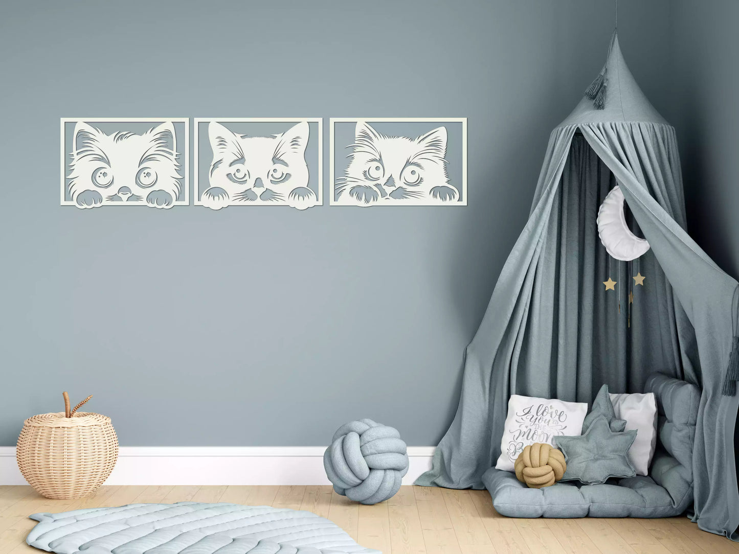 shopify_alb.webp Pisicuțe Curioase - Decorațiune Perete Fibre Lemn