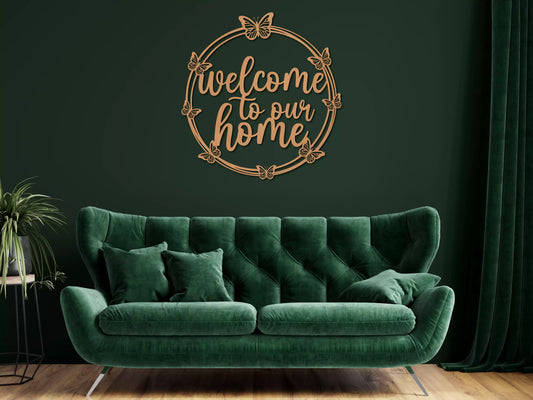 shopify_fag.webp Welcome to Our Home - Decorațiune Perete Fibre Lemn