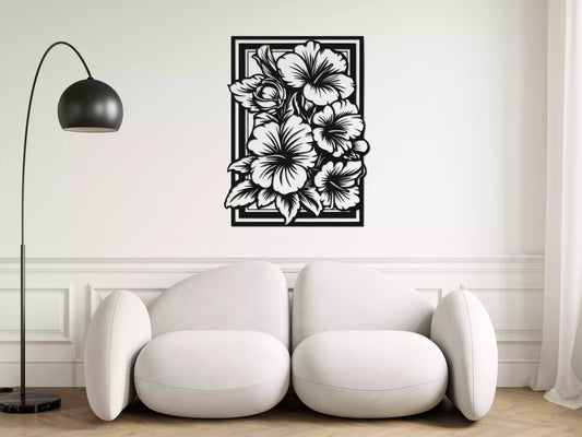 shopify_negru.webp Buchet Hibiscus - Decorațiune Perete Fibre Lemn