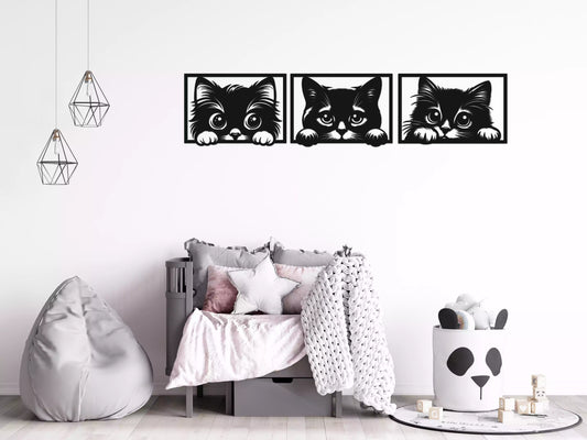 shopify_negru.webp Pisicuțe Curioase - Decorațiune Perete Fibre Lemn