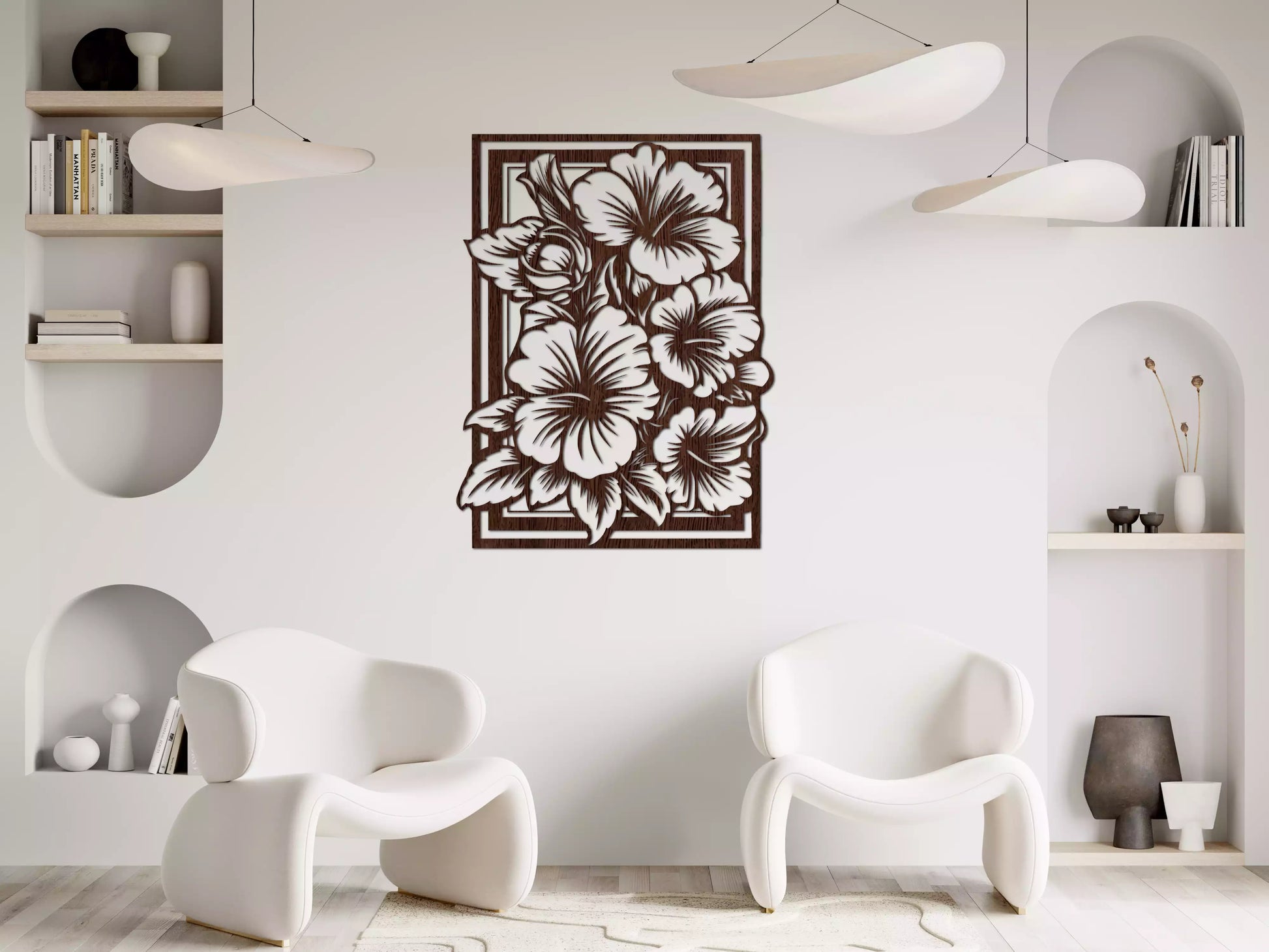 shopify_wenge.webp Buchet Hibiscus - Decorațiune Perete Fibre Lemn