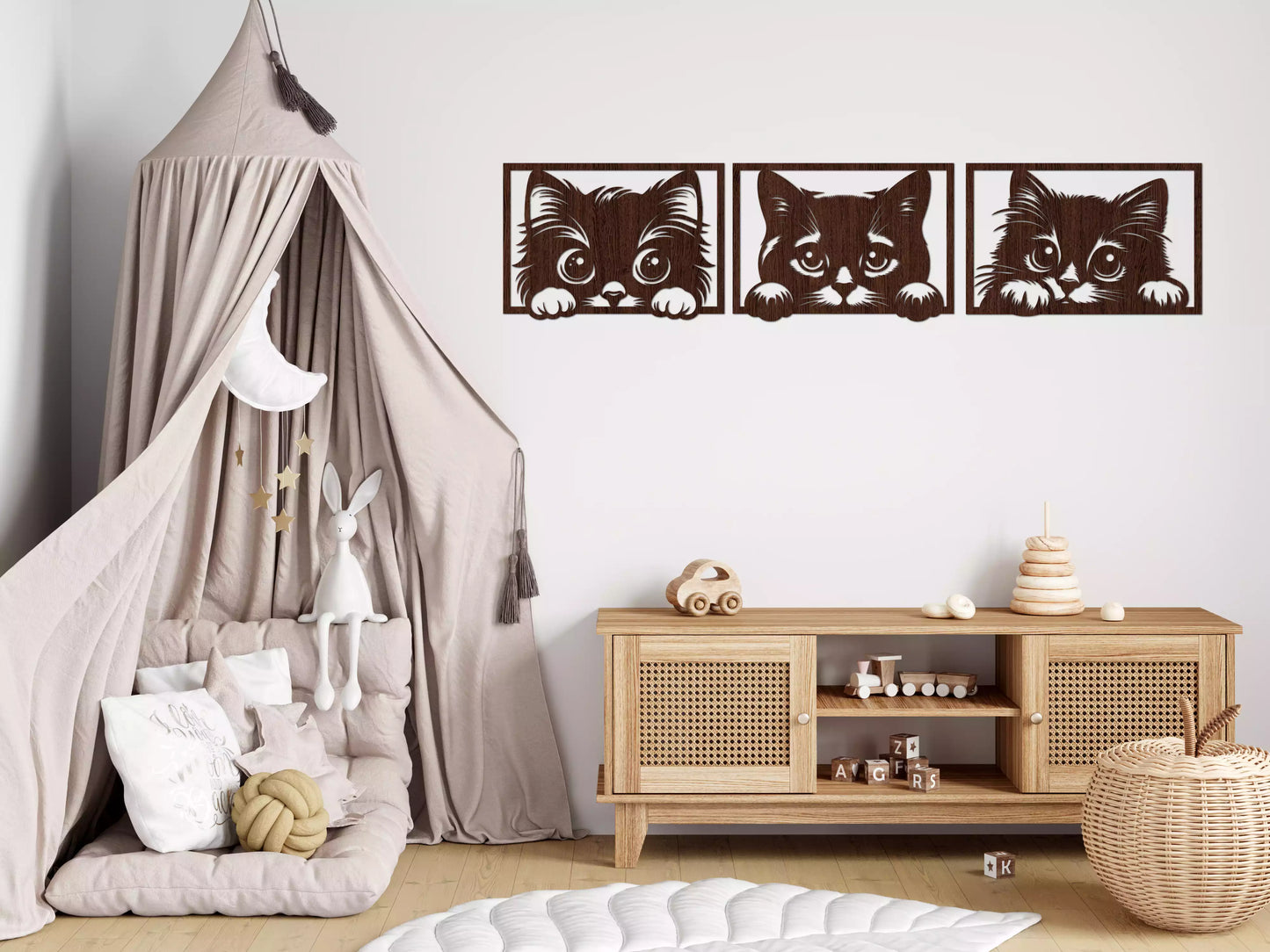 shopify_wenge.webp Pisicuțe Curioase - Decorațiune Perete Fibre Lemn