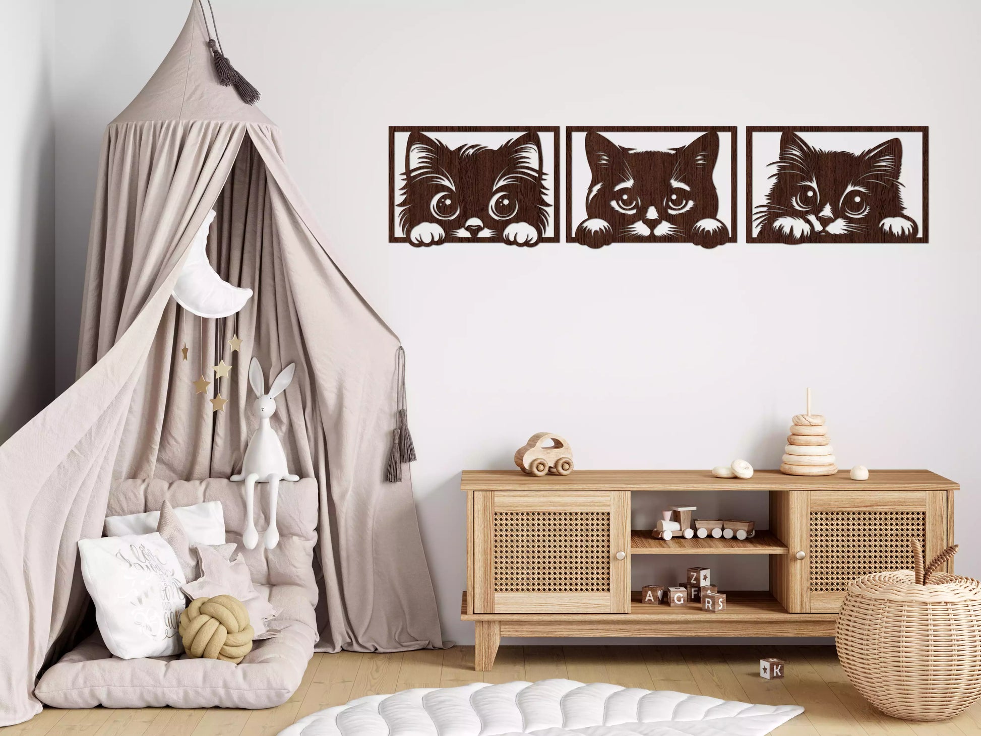 shopify_wenge.webp Pisicuțe Curioase - Decorațiune Perete Fibre Lemn